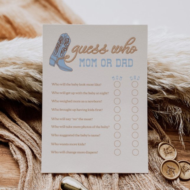 Western Guess, que jogo de Chá de fraldas (Criador carregado)