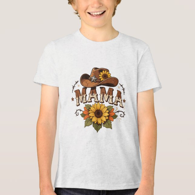 Western Mama Sunflower Cowgirl Design (Frente)