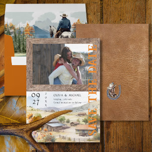 Western Ranch Wedding Foto Salvar Data