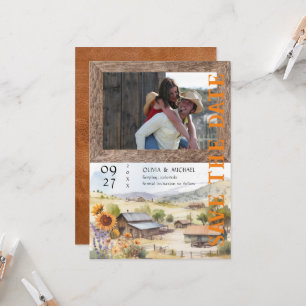 Western Ranch Wedding Foto Salvar Data