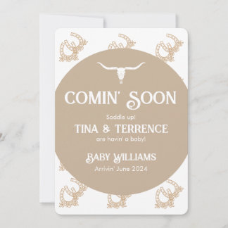 Western Themed Brevemente Anúncio de Gravidez