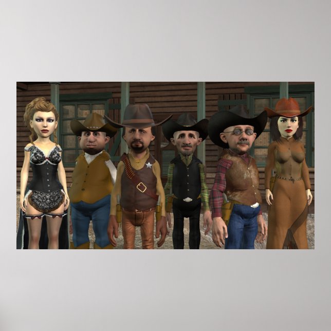 Western Townfolk - Poster de cor grande (Frente)