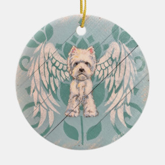Westie Angel Enfeites de natal