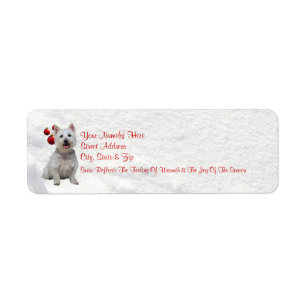 Westie deixou-o nevar! Etiquetas de endereço do