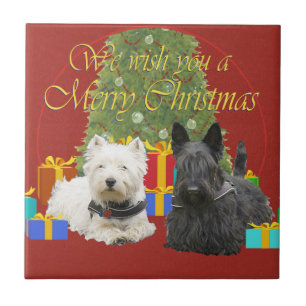 Westie e Scottie Feliz Natal