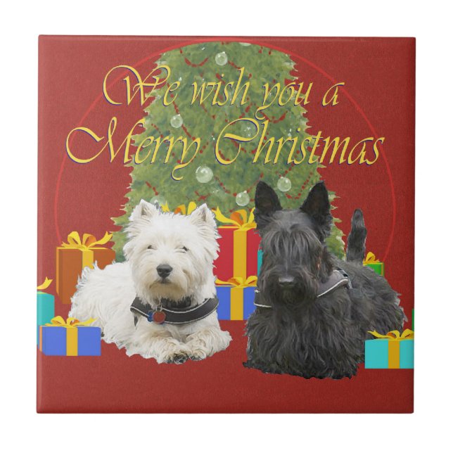 Westie e Scottie Feliz Natal (Frente)
