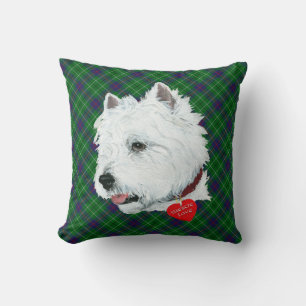 Westie em ALMOFADA Xadrez