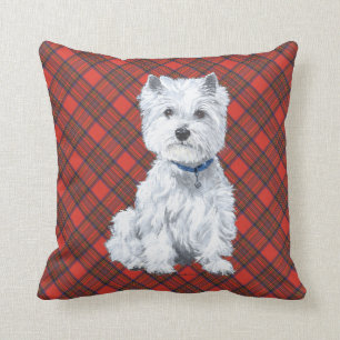 Westie em ALMOFADA Xadrez