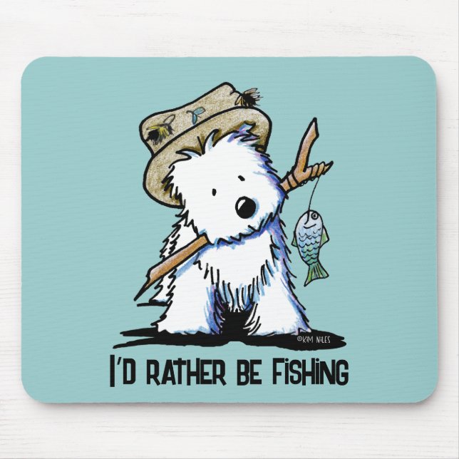 Westie Mousepad de Pesca (Frente)