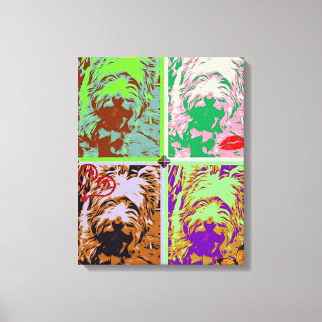 Westie Pop Art em Canvas estendida (Frente)