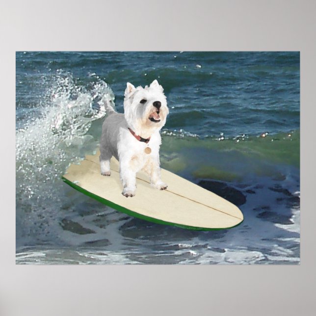 Westie Surfer Poster (Frente)