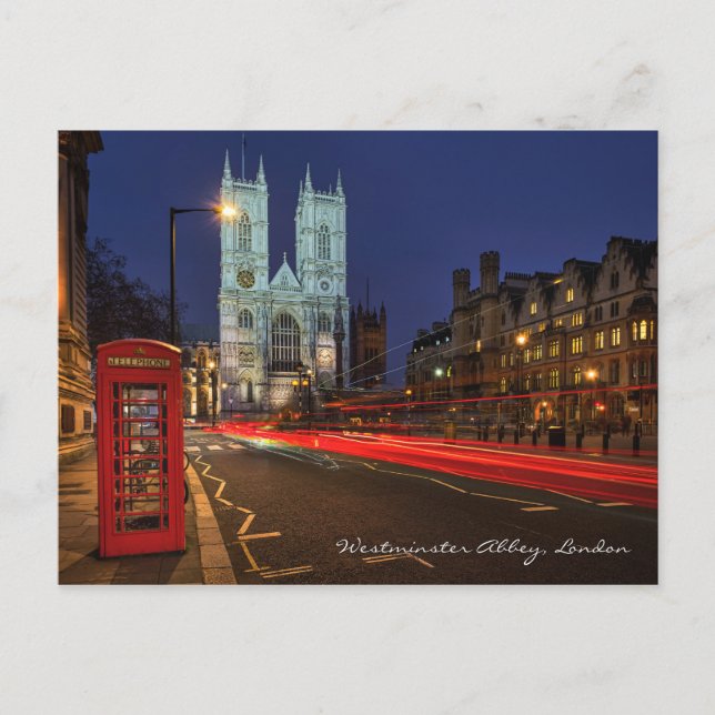 Westminster Abbey, cartão postal britânico de Lond (Frente)