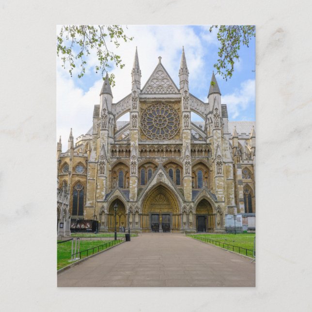 Westminster Abbey, cartão postal britânico de Lond (Frente)