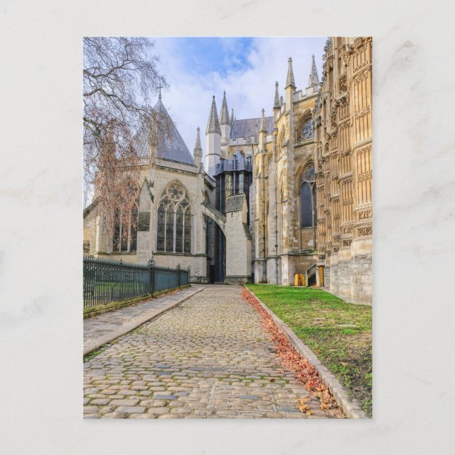 Westminster Abbey, cartão postal britânico de Lond (Frente)