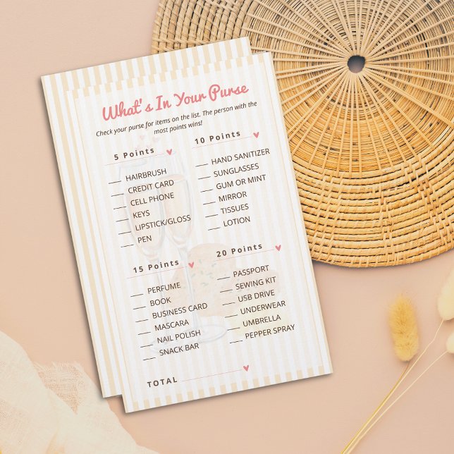 What's in your Purse Bridal Shower Game  (Criador carregado)