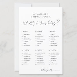 What's In Your Purse Bridal Shower Game