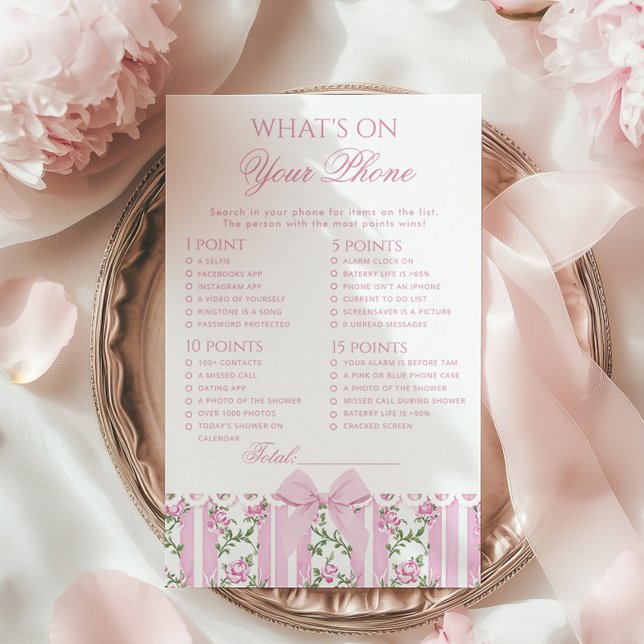 What's on your phone Pink Love Shack Coquette Game (Criador carregado)