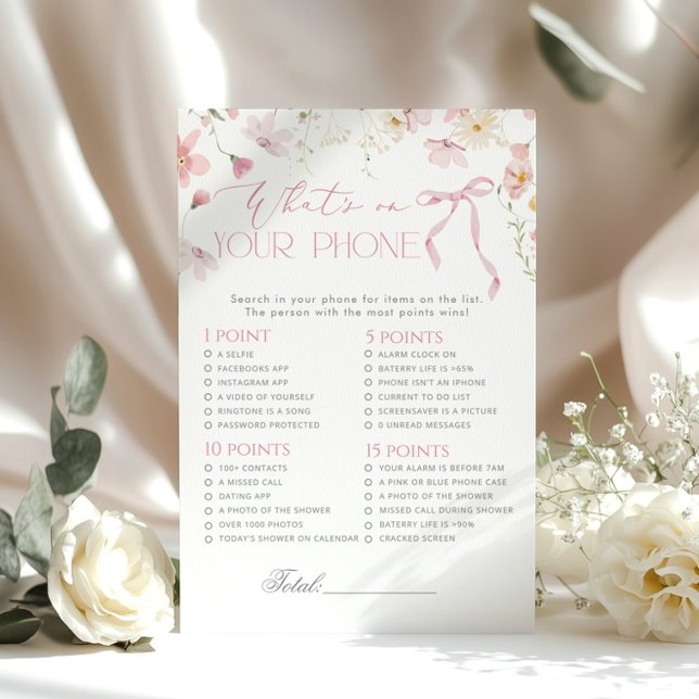 Whats on your phone Wildflower Pink Whimsical Bow (Criador carregado)