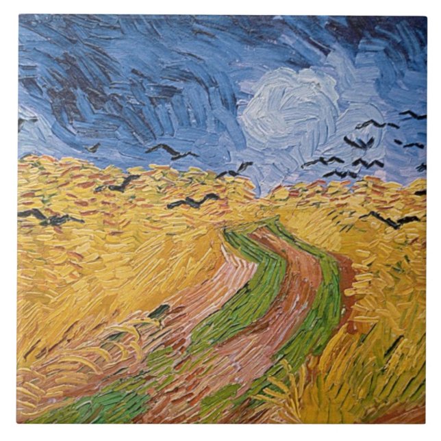 Wheatfield com corvos, 1890 de Vincent van Gogh | (Frente)