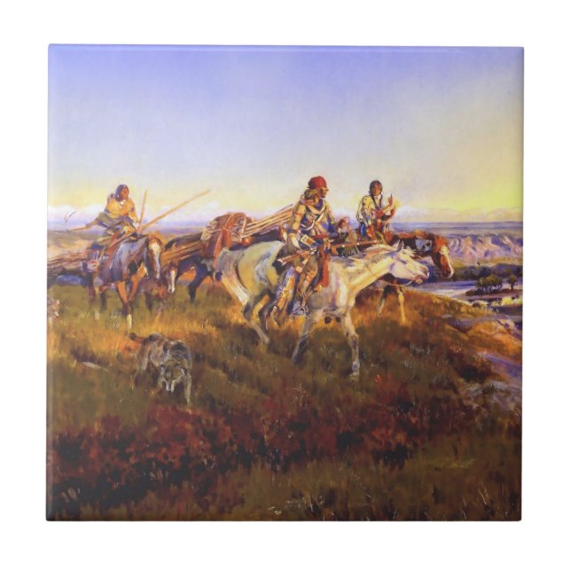 "When White Men Turn Red", por Charles M Russell (Frente)