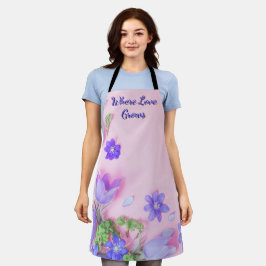 Where Love Grows Apron | Floral Kitchen Apron