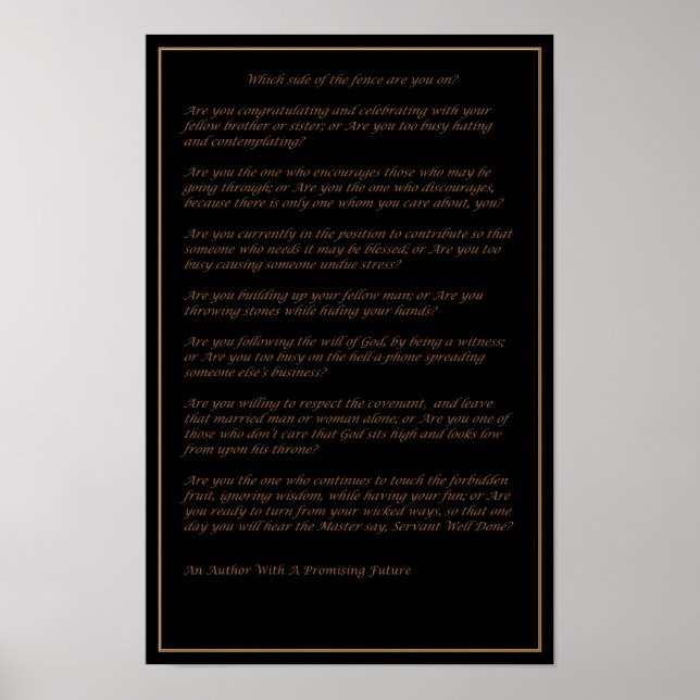 Which Side of The Fence - Poster (Frente)