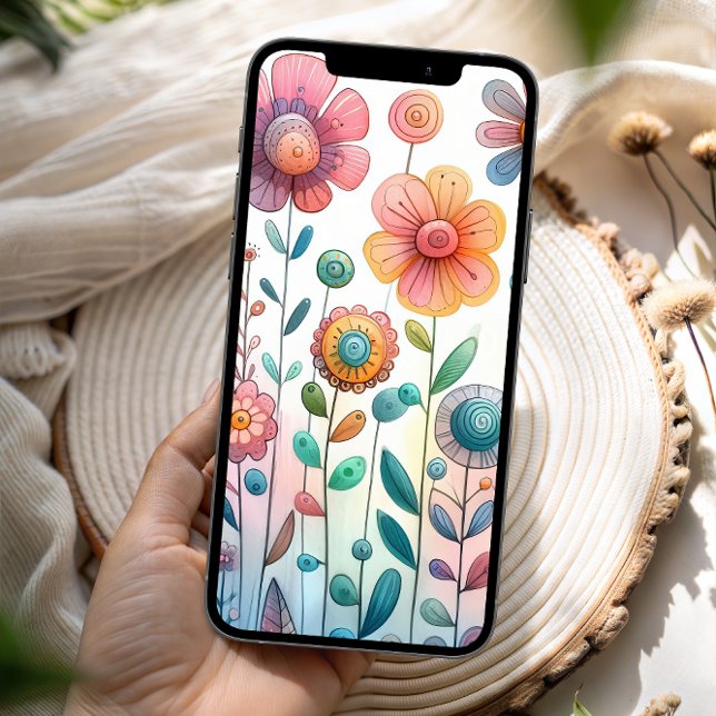 Whimisical Colorful Wildflowers | Phone Case (Criador carregado)