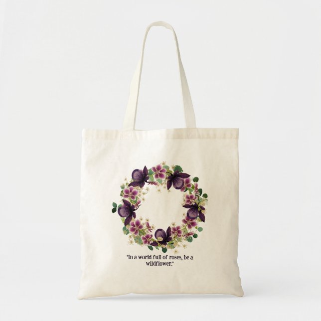 Whimsflower Wildflower Wreath Bolsa (Frente)