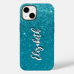 Whimsic Faux Turquoise Glitter Monograma