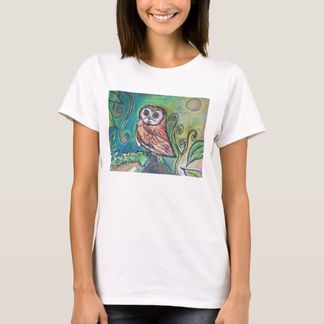 Whimsic Owl Basic Tank Top White (Frente)