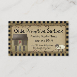Whimsic Primitive Saltbox House Cartão de visita