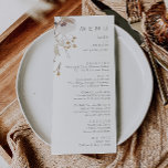 Whimsic Wildflower | Menu Janto Casamento de Marfi<br><div class="desc">Este Flor Selvagem Branca O menu janto de casamento de marfim é perfeito para o seu casamento simples e elegante de boho. As flores silvestres de aquarela minimalistas ajudarão a dar vida à sua visão! O design de bonito flores brancas e douradas, com toques de púrpura e amarela, certamente completará...</div>