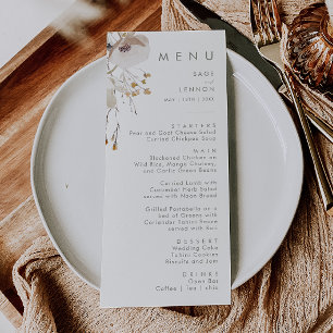 Whimsic Wildflower Menu Janto Casamento de Marfi
