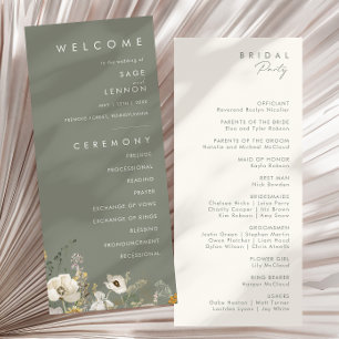 Whimsic Wildflower Programa de Casamento Verde d