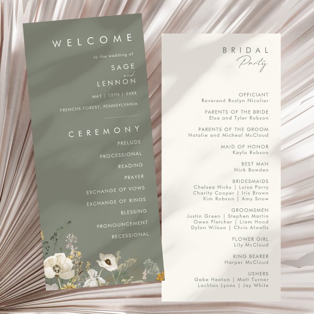 Whimsic Wildflower | Programa de Casamento Verde d (Criador carregado)