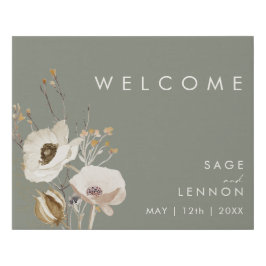 Whimsic Wildflower | Sage Green Welcome Sign