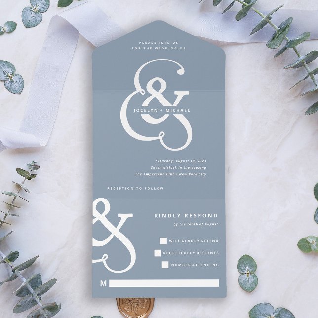 Whimsical Ampersand | Casamento de Dusty Blue (Criador carregado)