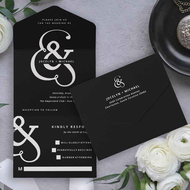 Whimsical Ampersand | Casamento Negro Moody (Criador carregado)