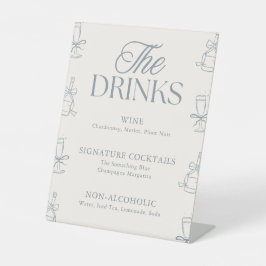Whimsical Blue Bridal Shower Drink Bar Menu