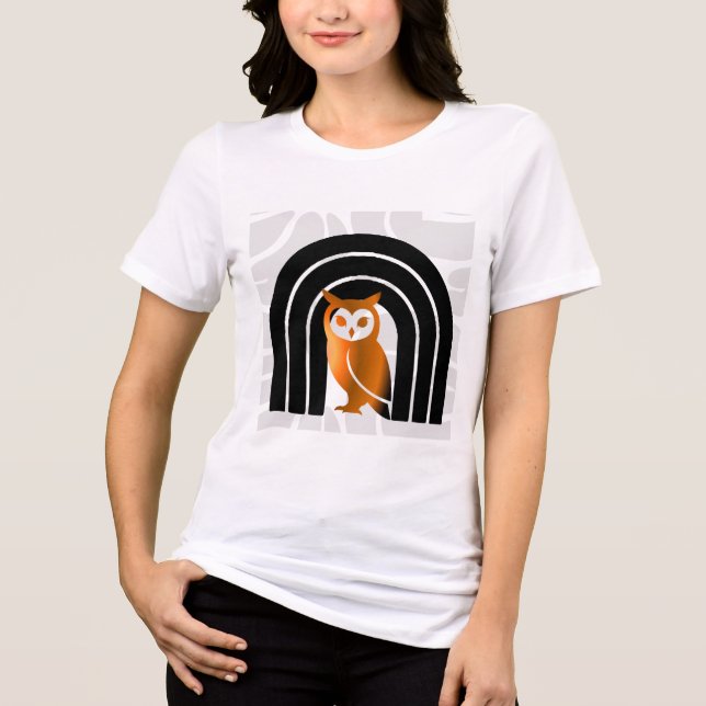 Whimsical Boho Owl & Tropical Monstera Leaf (Frente)