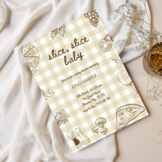 Whimsical de Convite para Chá de fraldas de Pizza 