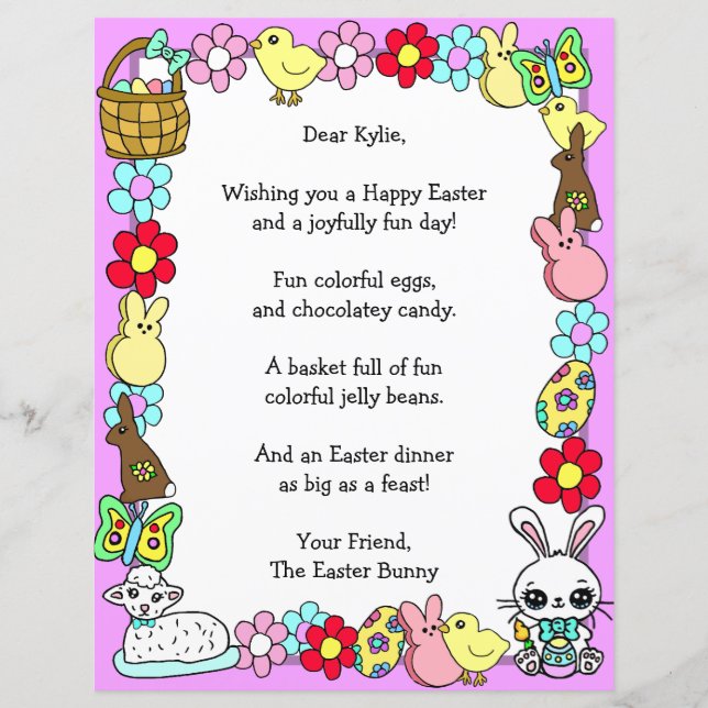 Whimsical Easter Bunny e Poem Kid - Jogo de Letras (Frente)