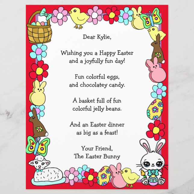Whimsical Easter Bunny e Poem Kid - Jogo de Letras (Frente)