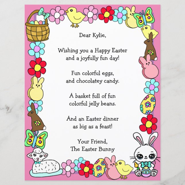 Whimsical Easter Bunny e Poem Kid - Jogo de Letras (Frente)