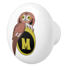 Whimsical Eastern Screech Owl Monograma