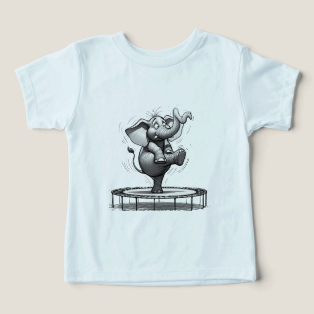 Whimsical Elephant on Trampoline – Cute Playful (Design frontal)