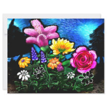 Whimsical Flowers Grape Hyacinth Scrapbook Paper