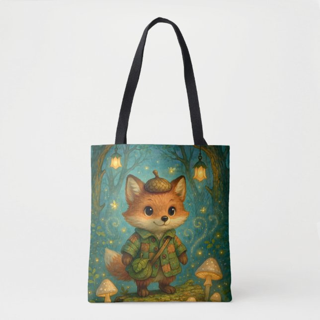 Whimsical Fox Explorer Art Tote Bag (Frente)