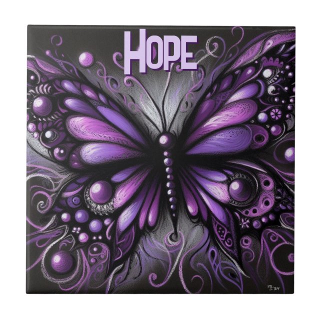 Whimsical Gothic Butterfly Purple Personalized (Frente)