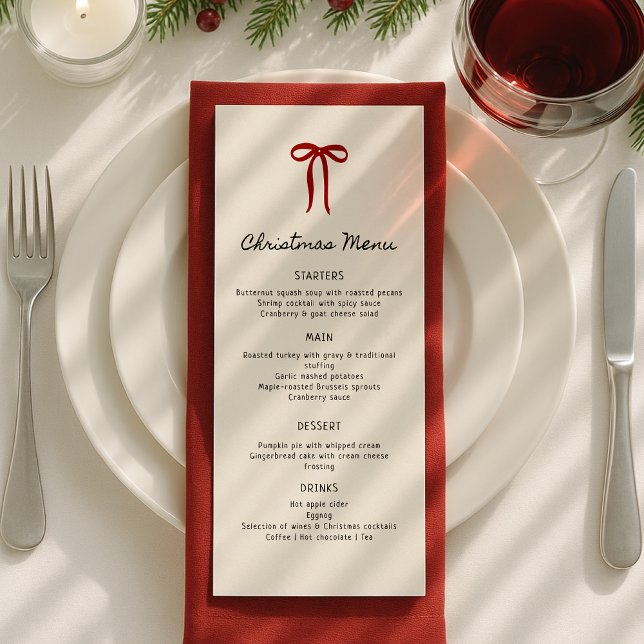 Whimsical, Hand drawn Christmas Dinner Flat Menu (Criador carregado)